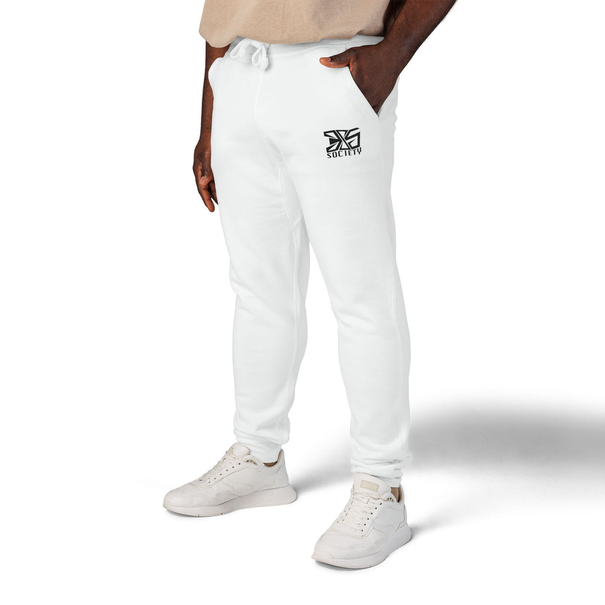 "385 White" Fleece Joggers