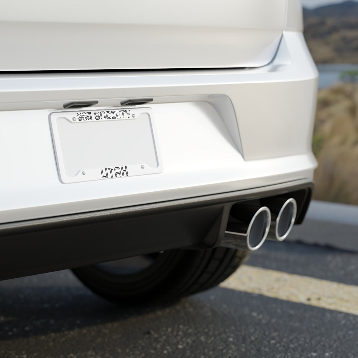 “385 SOCIETY UTAH” Aluminum License Plate Frame